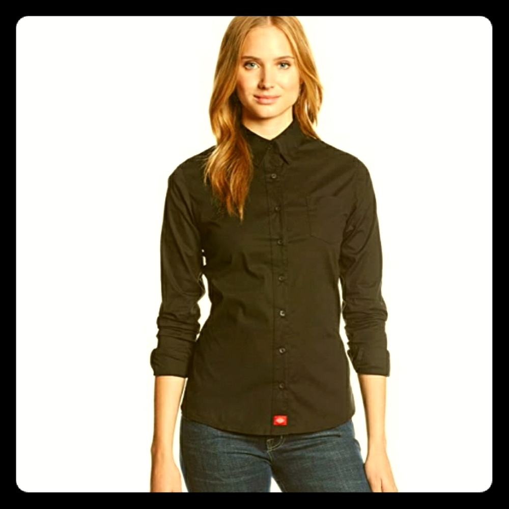 Dickies stretch fit button up with front pocket ⭐